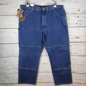 🔴 Wrangler Riggs Tradesman Denim Jean Men 44X30 Blue Durashield Workwear NWT